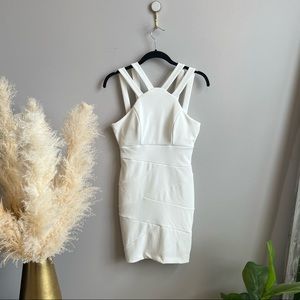 White bodycon dress - M // cute straps / emerald sundae ✨💕